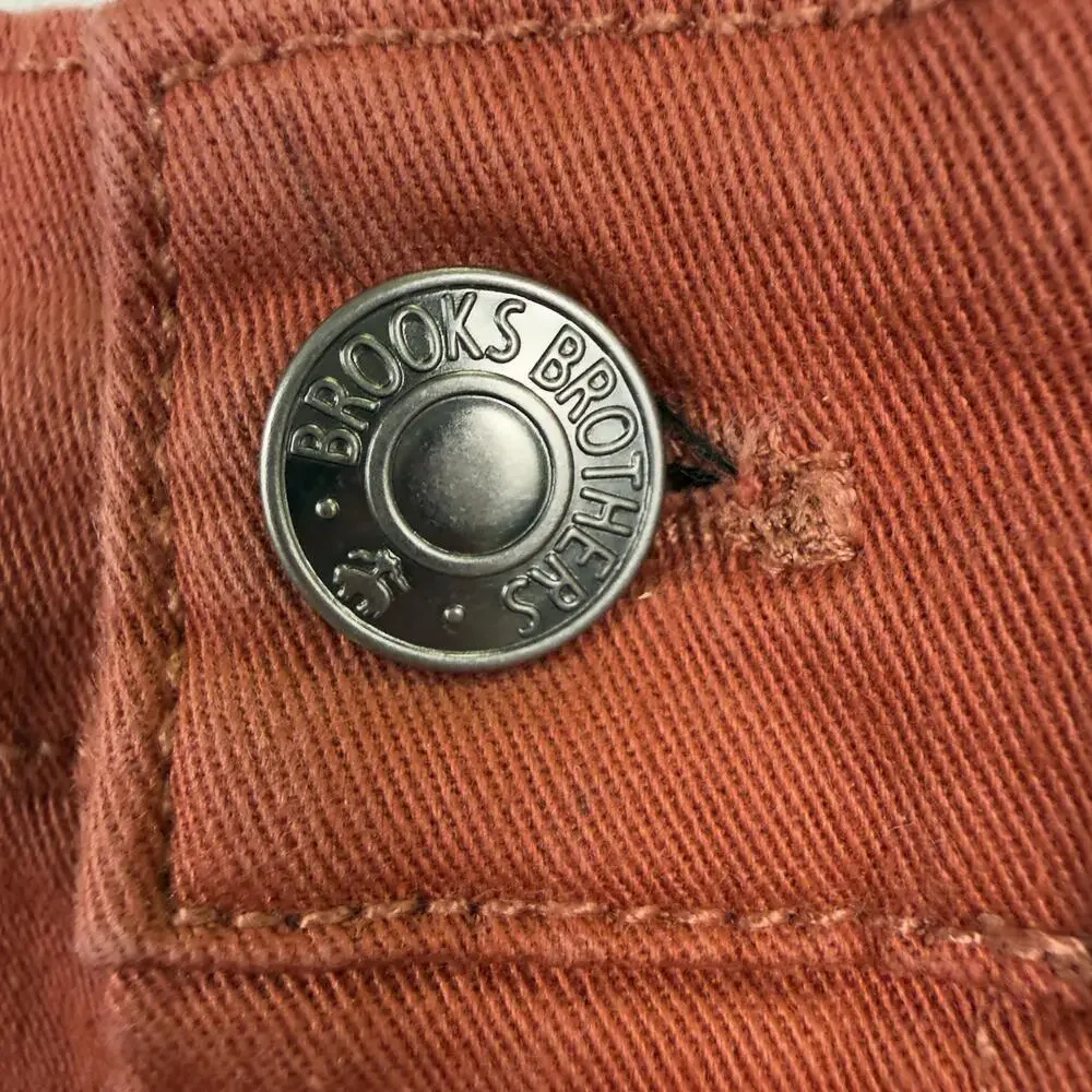 BROOKS BROTHERS Slim Fit Jeans Stretch Denim Brick Red Logo Pocket Fits 36x31